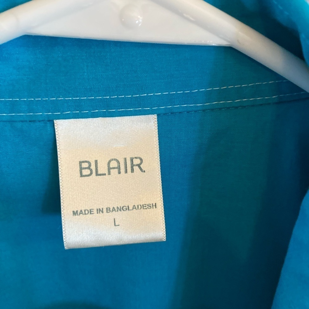 vintage Blair teal aqua rockabilly western button down pearl-snap cowboy shirt - Picture 6 of 13